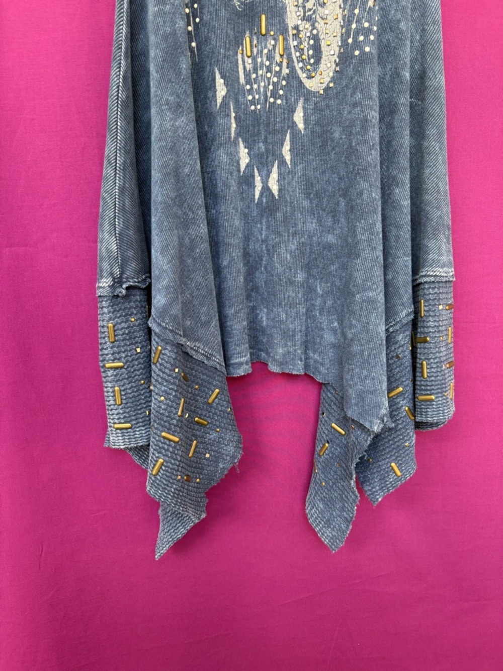 Vocal Y2K Studded Motorcycle Tank Dress Blue Asymmetrical Hem Small - Picture 5 of 8